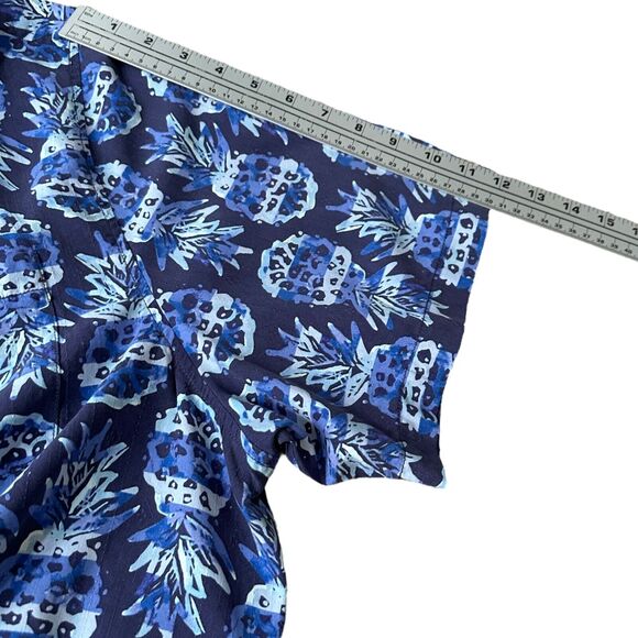 Tommy Bahama Shirt Mens 3XL XXXL Blue Pineapple Party Camp Silk Short Sleeve - Picture 10 of 11